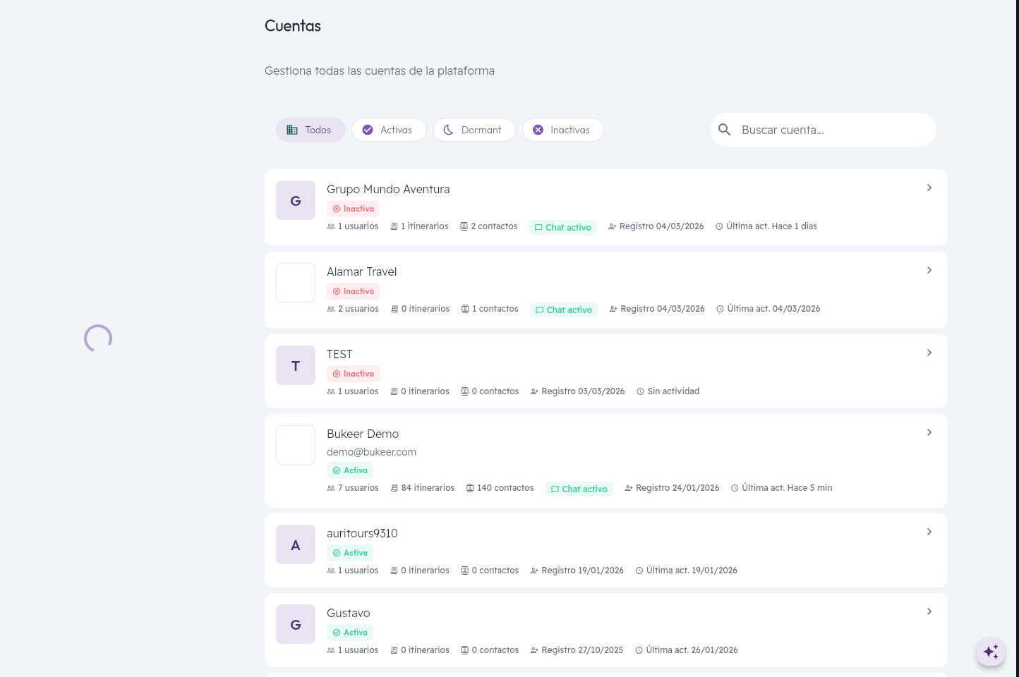 Gestion de Cuentas